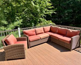 (3) Piece Outdoor Sectional and (1) Matching Armchair
