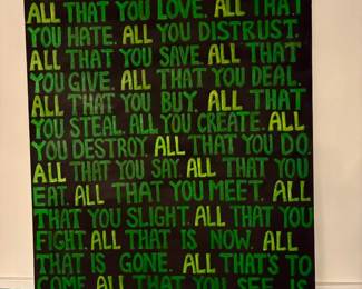 Pink Floyd - Eclipse Lyrics Hand Painted on Canvas