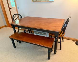 Rustic Table With (2) Chairs & Bench