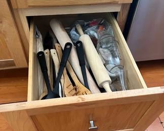 Kitchen Mystery Drawer with Wooden Utensils