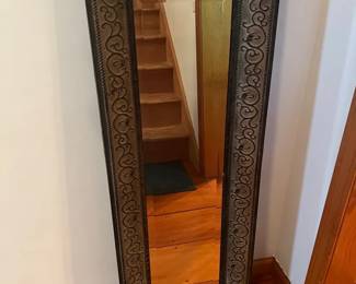 47” Uttermost Beveled Mirror in Black Iron Frame