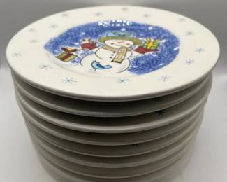 (8) Snowman Christmas Plates