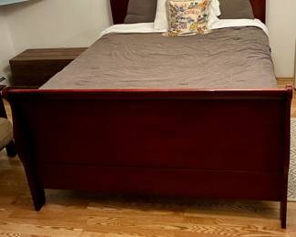 Sleigh Bed Including Bedding and Pillows (No Mattress)