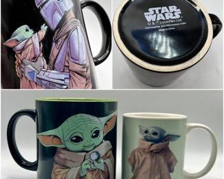 (2) Star Wars Grogu Mandalorian Coffee Cups