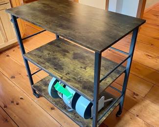 Three-Tier Rolling Kitchen Cart with Lockable Wheels