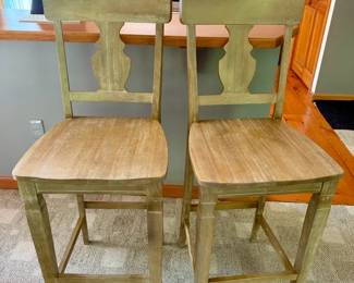 (2) Wooden Counter Stools