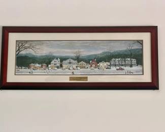 Normal Rockwell Stockbridge Main Street At Christmas Framed Print
