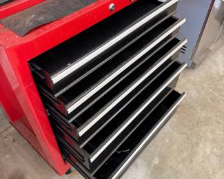 H110 - $140. Craftsman Rolling Tool Check with Keys. Measures 26.5" x 18" x 54" tall.