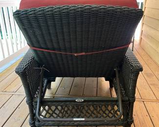 H5 - $100. Hampton Bay Chaise Lounge. Measures 32” W x 61” D x floor seat 22” x floor to back adjustable.