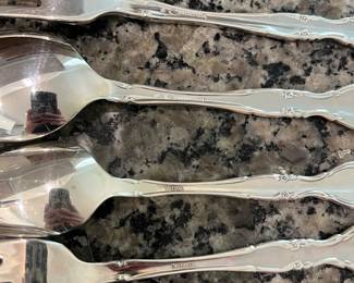 H95 - $75. 1960 Oneida Community "Affection" Pattern - Silver Plate. Service for 12 plus serving pieces.