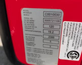 H141 - $200. Craftsman Generator. Model C0010030. Works - but the homeowner said it needs babying.