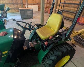 T1 - $9,500. John Deere 4100. 272 Hours. Starts right up. Includes bucket, gravel rake and PTO driven chipper. Tractor is Cash or Bank Check - OR you pay the 3% card fee that we normally cover.