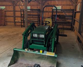 T1 - $9,500. John Deere 4100. 272 Hours. Starts right up. Includes bucket, gravel rake and PTO driven chipper. Tractor is Cash or Bank Check - OR you pay the 3% card fee that we normally cover.