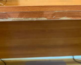 H40 - $100. Desk with Hutch. Measures 59” W x 29.5“ D x 71” Tall. Moves in 2 pieces. Sturdy with some wear across the front.