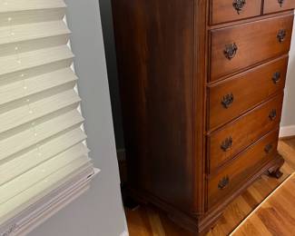 H30 - $125. Tall Chest of Drawers. Measures 34” W x 21”D x 47” Tall. All drawers slide.
