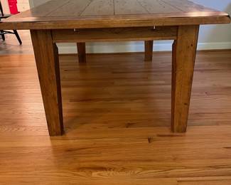 H53 - $350. Dining Table - Solid Wood. Sturdy, Very good condition! Measures 72“ W x 44” D x 30” Tall. Has 2 - 18” Leaves.