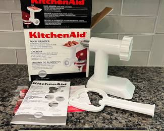 H93 - $40. KitchenAid Food Grinder attachment for stand mixer. Not new but comes with box.