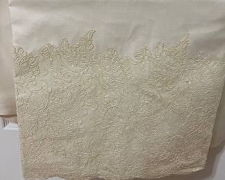 H101 - $100. Vintage Wedding Dress. Tag Reads "Specially Hand Made and Fashioned by Marian Bingaman."