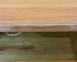 H41 - $75. Desk. Measures 46” W x 30” D x 29” Tall. Sturdy and good condition with some wear across the front.