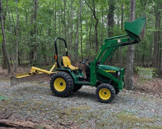 T1 - $9,500. John Deere 4100. 272 Hours. Starts right up. Includes bucket, gravel rake and PTO driven chipper. Tractor is Cash or Bank Check - OR you pay the 3% card fee that we normally cover.