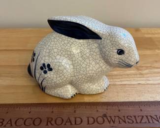 H131 - $20. Dedham Pottery Bunny. Measures 5.5" W x 4" Tall.H130 - $20. Dedham pottery Bunny. Measures 6.5" W x 3.25" Tall.
