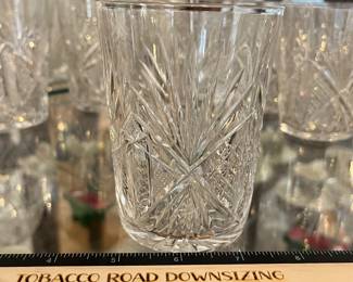 H90 - $40. 12 Piece Set. Crystal Glasses. Measures 4” Tall.