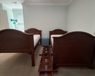 H63 - $225. Bunk Beds or 2 Twins. Complete. Includes mattresses if you want them.