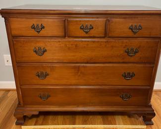H31 - $145. Wooden Dresser. Measures 44” W x 21“D x 36” Tall. All drawer slide.