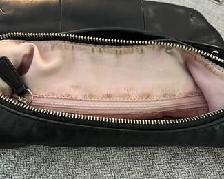 H92 - $55. Black Coach Kristin Hobo Purse. Outside shows some wear. Inside has some staining.
