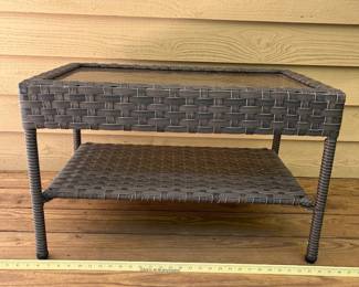 H6 - $20. Outdoor Coffee Table. Measures 30” W x 17.5” D x 18” Tall.