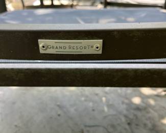 H12 - $100. Grand Resort Outdoor Table and Chair Set. Some holes on the mesh part of the seat where the screws are but still sturdy enough for another season.