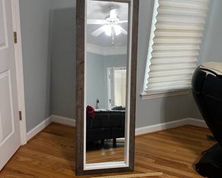 H28 - $60. Full Length Floor Mirror with Floor Stand - or you can wall mount. Measures 21” W x 62” Tall.