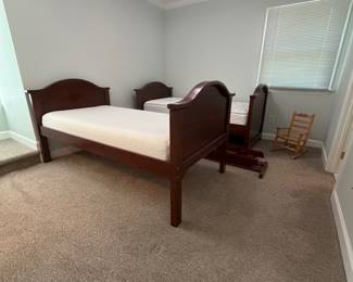 H63 - $225. Bunk Beds or 2 Twins. Complete. Includes mattresses if you want them.