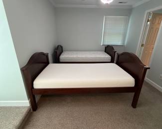 H63 - $225. Bunk Beds or 2 Twins. Complete. Includes mattresses if you want them.