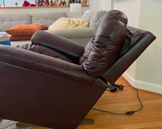 H3 - $550. La-Z-Boy Maverick Rocking Power Recliner with Headrest. Excellent Condition. Measures 38” W x 40” D x floor to seat 19.5 x floor to back 39” Tall.