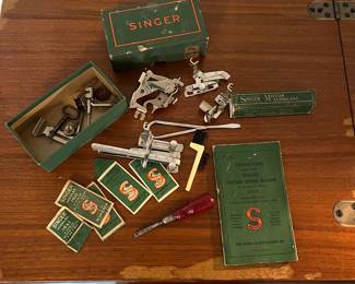 H79 - $75. SINGER 201-2 Sewing Machine. Works. Table Measures 25.5” W x 17.75” D x 30.25” Tall.