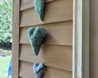 H15 - $25. Three-piece Pottery Heart Set.