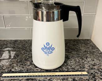 H68 - $75. Vintage Corning Ware Blue Cornflower Percolator.