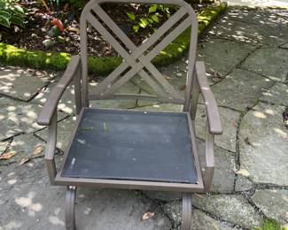 H12 - $100. Grand Resort Outdoor Table and Chair Set. Some holes on the mesh part of the seat where the screws are but still sturdy enough for another season.