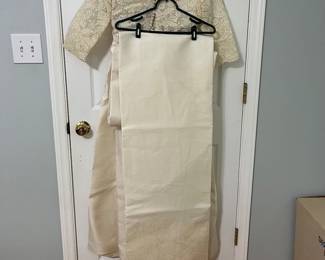 H101 - $100. Vintage Wedding Dress. Tag Reads "Specially Hand Made and Fashioned by Marian Bingaman."