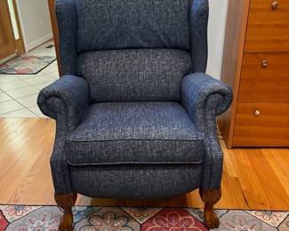 H43 - $125. La-Z-Boy Reclining Arm Chair. Measures 32” W x 38” D x floor to seat 19” x floor to back 41” Tall.