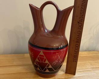 H122 - $60. Lakota Native American wedding Vase. Measures 9.25" Tall.