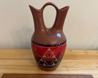 H122 - $60. Lakota Native American wedding Vase. Measures 9.25" Tall.