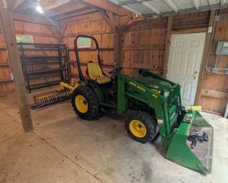 T1 - $9,500. John Deere 4100. 272 Hours. Starts right up. Includes bucket, gravel rake and PTO driven chipper. Tractor is Cash or Bank Check - OR you pay the 3% card fee that we normally cover.