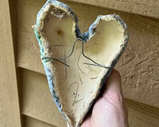 H15 - $25. Three-piece Pottery Heart Set.