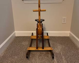 H65 - $30. Wooden Rocking Horse. Measures 13.25” W x 31” D x floor to seat 16.25 Tall.
