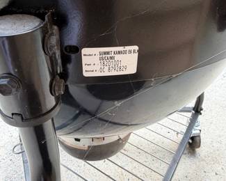 H114 - $750. Weber Summit Kamado E6 Charcoal Grill & Smoker. Gently used and stored in the garage when not in use.