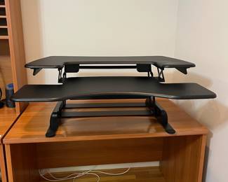 H39 - $45. Varidesk ProPlus 36. Manually Adjustable Standing Desk. Great condition. Has 2 scratches. Measures 36" W x 28.5 D x Adjustable Height. 18" full rise.