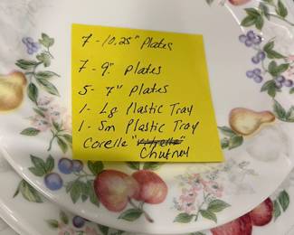 H97 - $60. 21 Piece Corning Corelle Chutney Fruit Swirl Set.