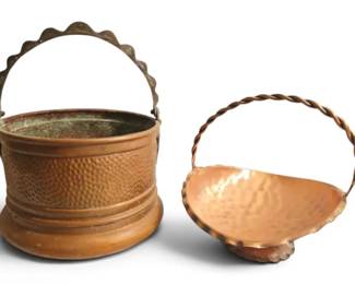 Hammered Copper Brass Pot Copper Basket